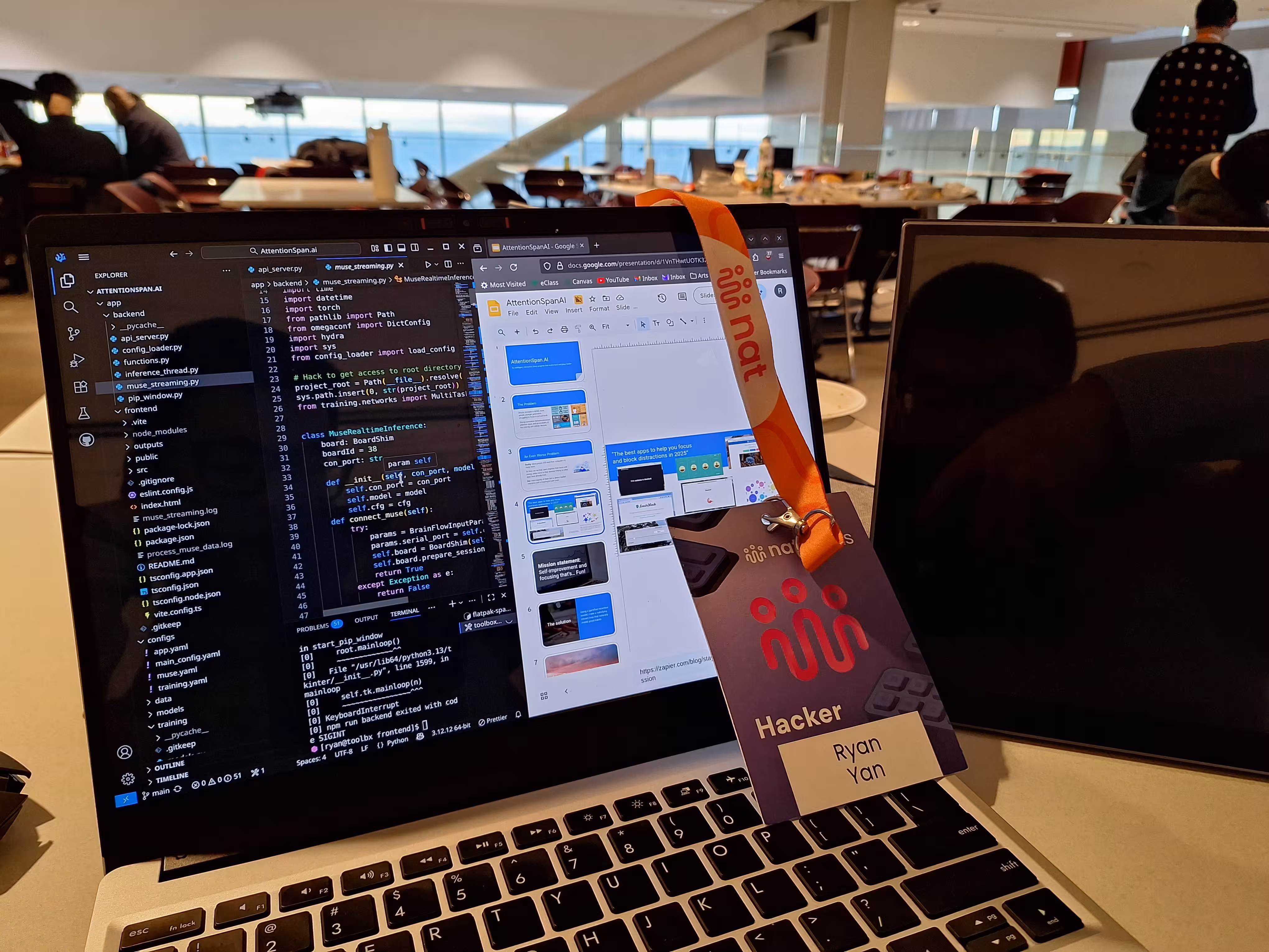 My computer and Nathack badge